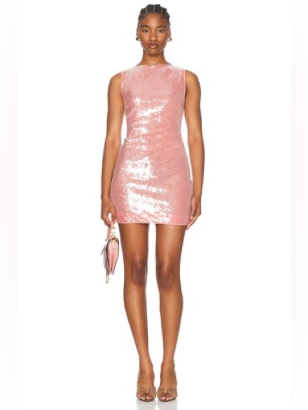 STAUD Eton Mini Sequin Dress in Sienna Pink Sz XL - Picture 4 of 9